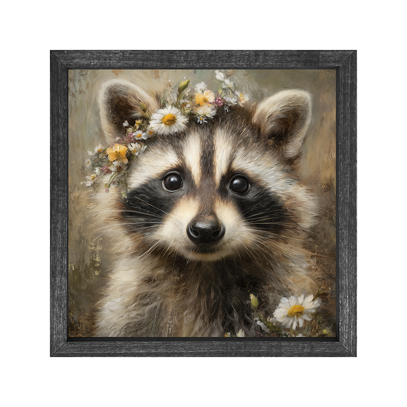 Spring Season Raccoon - Square Frame