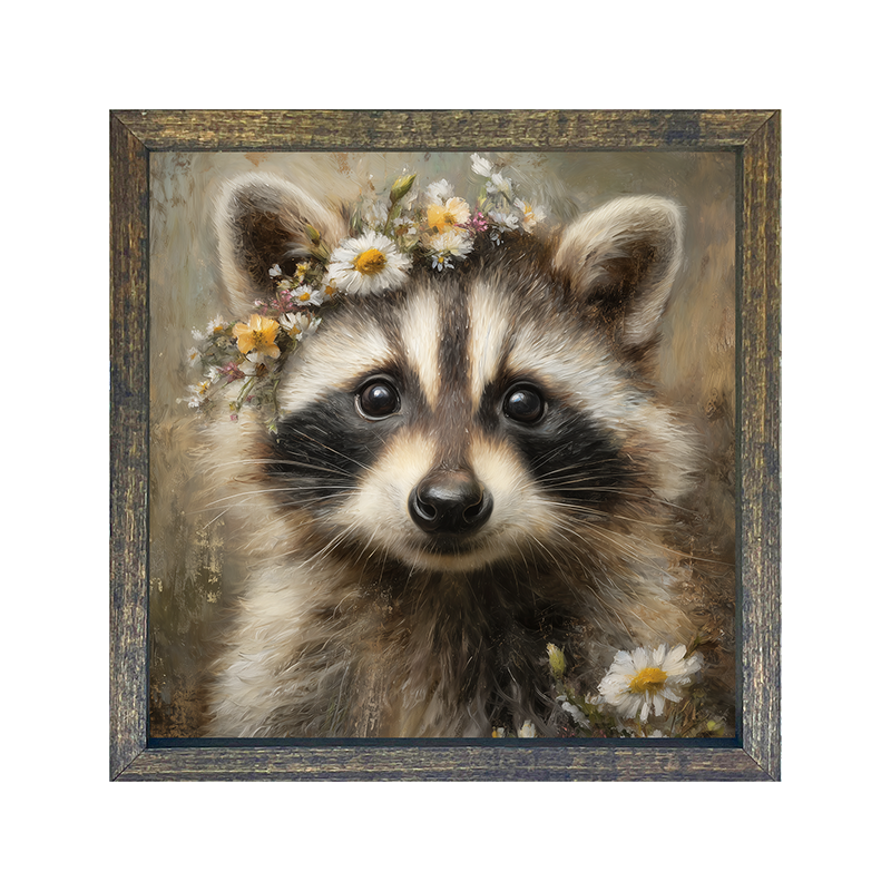 Spring Season Raccoon - Square Frame