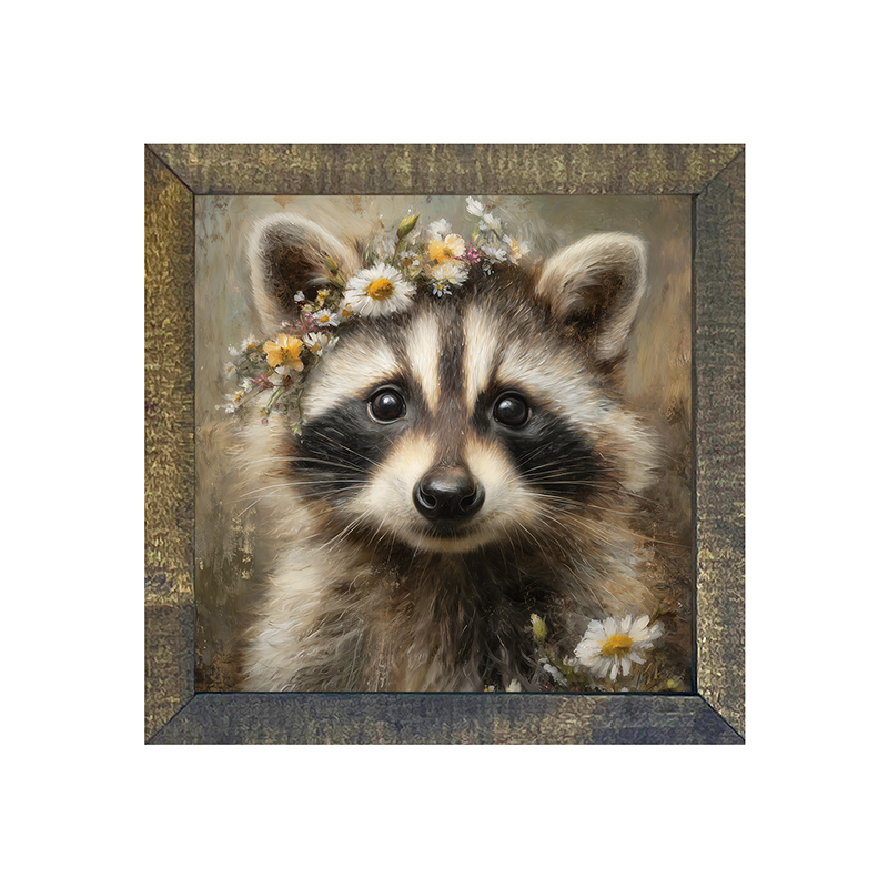 Spring Season Raccoon - Square Frame
