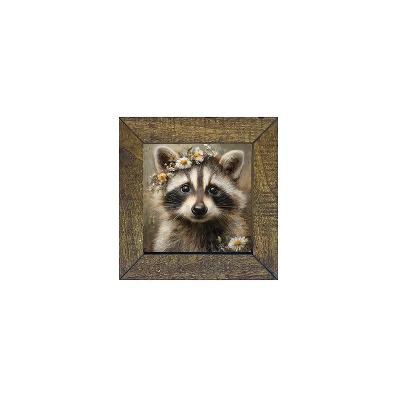 Spring Season Raccoon - Square Frame
