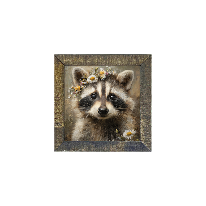 Spring Season Raccoon - Square Frame