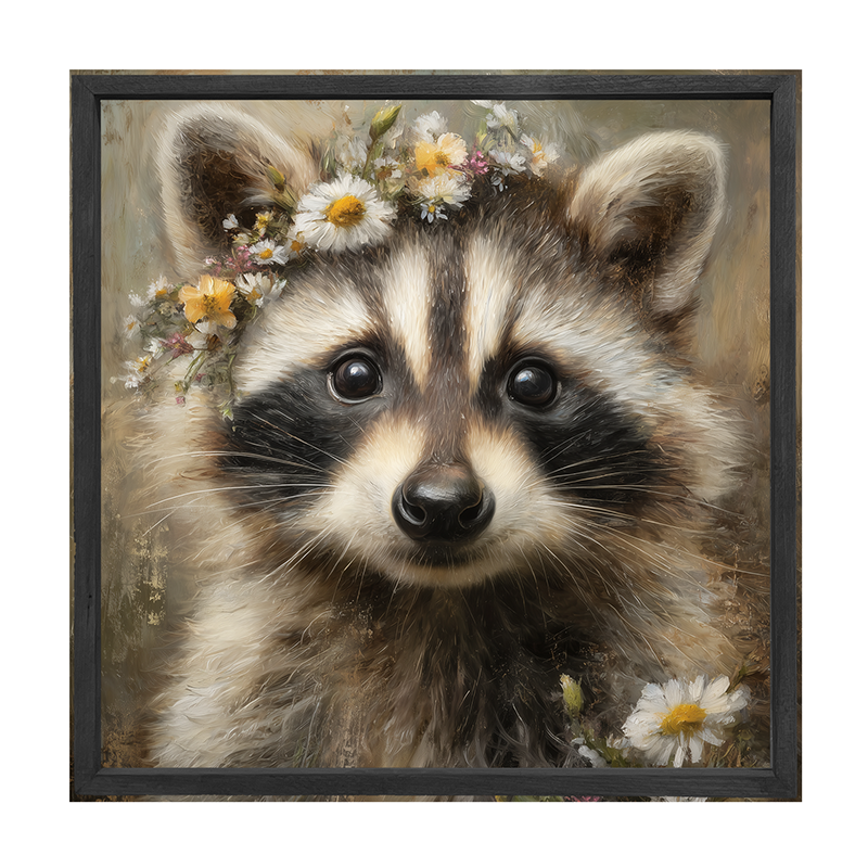Spring Season Raccoon - Square Frame