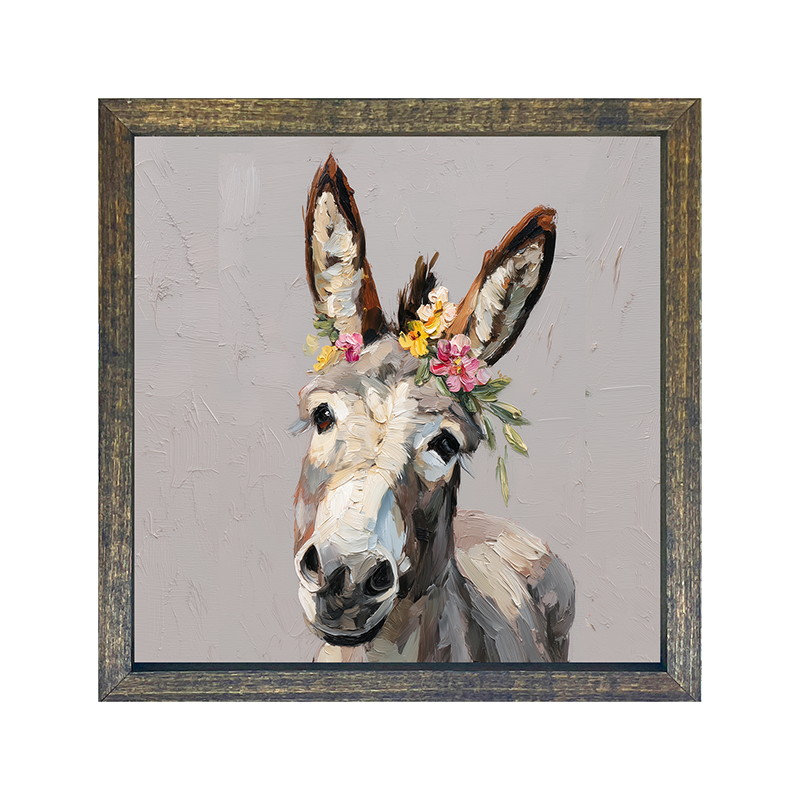 Spring Season Happy Donkey - Square Frame