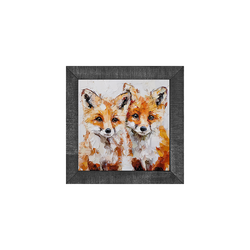 Animal Buddies - Posing Foxes - Square Frame
