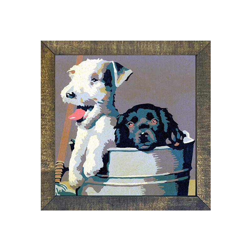 Dogs in washtub