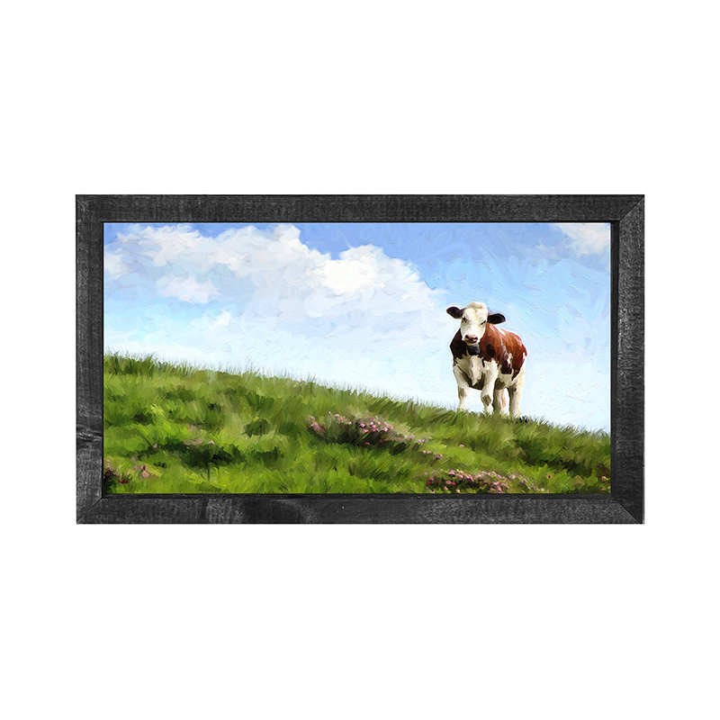 Cow in grass field Horizontal
