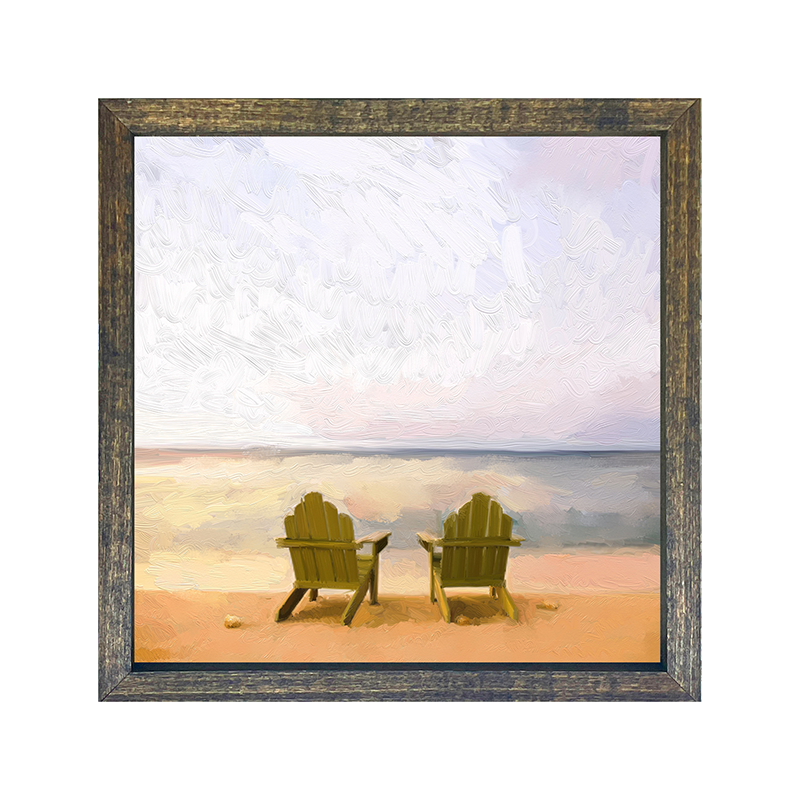Adirondack chairs on the beach