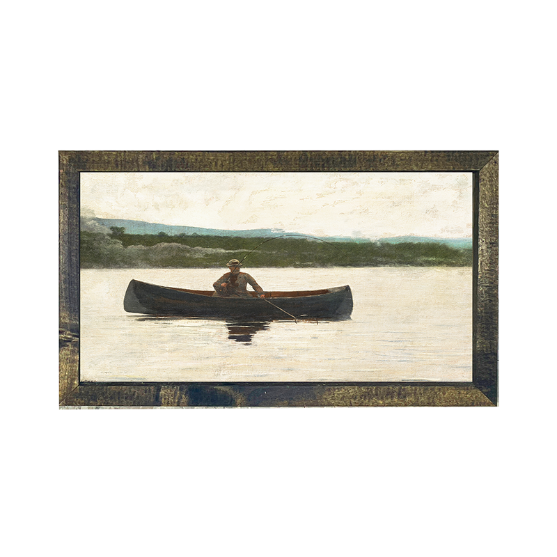 Vintage-Canoe Fishing