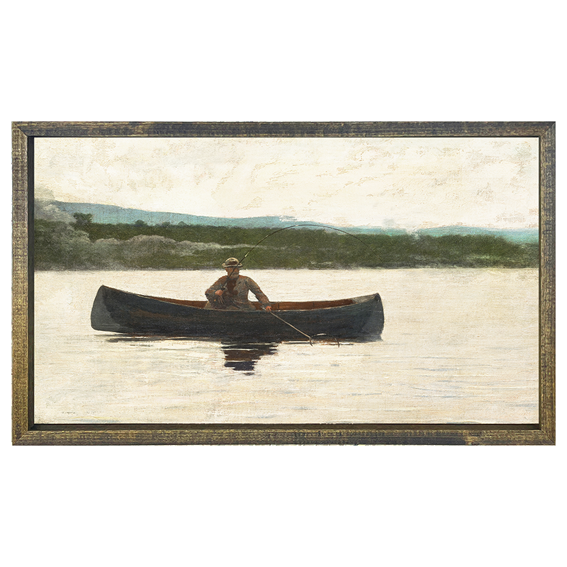 Vintage-Canoe Fishing