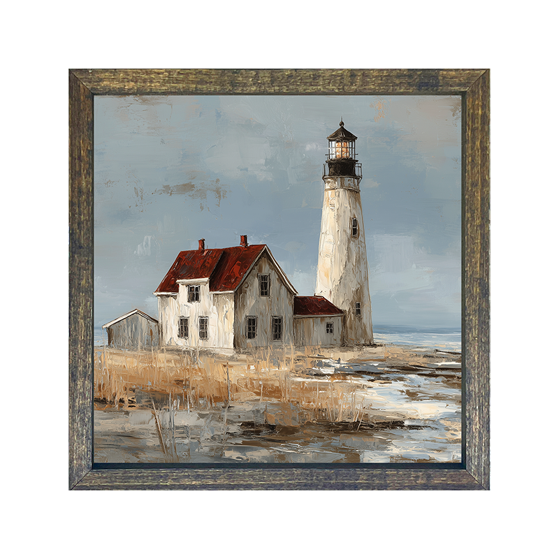 Coastal Island - Lighthouse with Red Roof