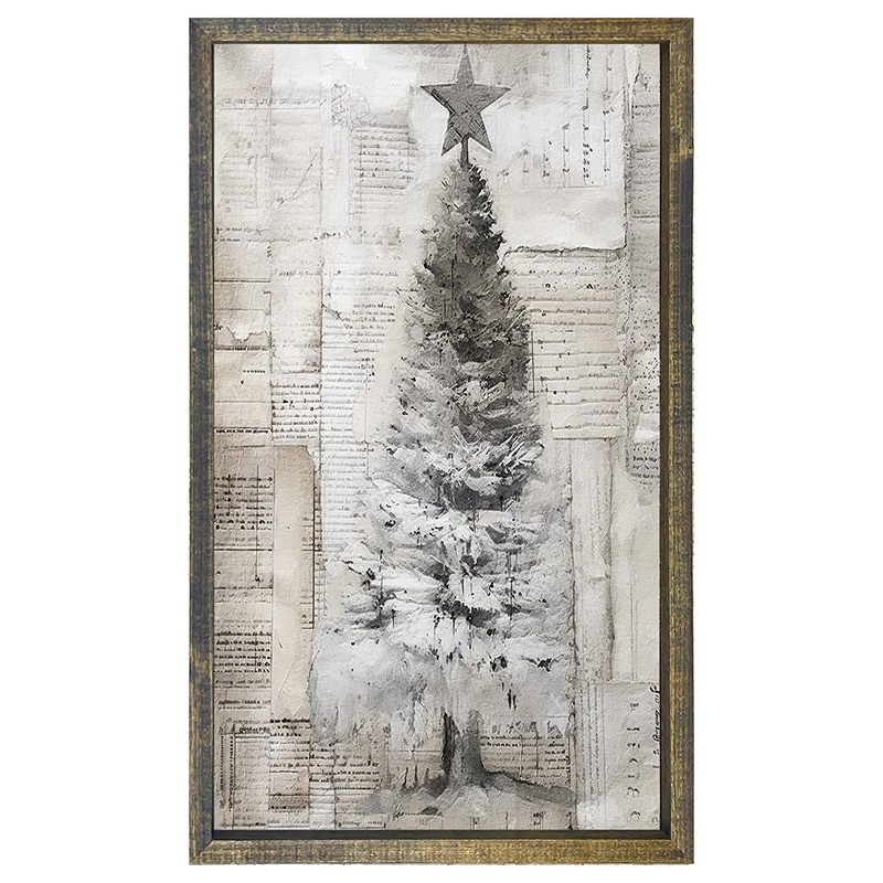 Paper-style Christmas Tree 9 - Vertical Frame