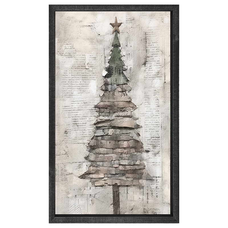 Paper-style Christmas Tree 11 - Vertical Frame