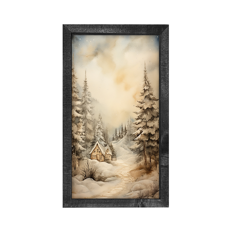 Serene winter cottage