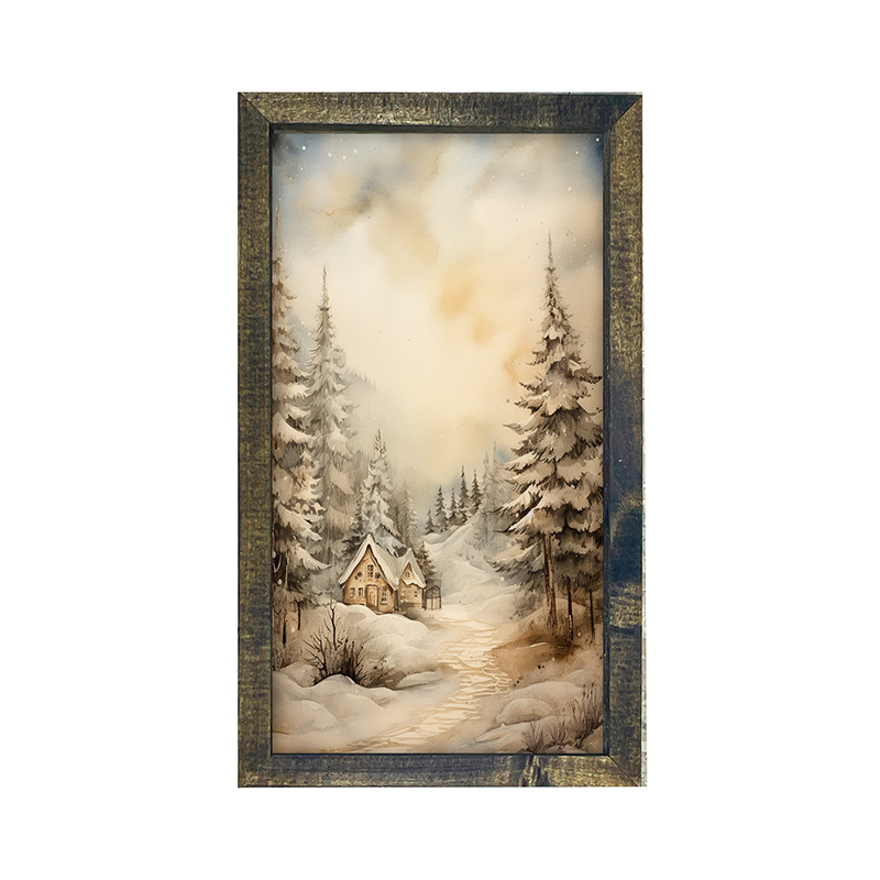 Serene winter cottage