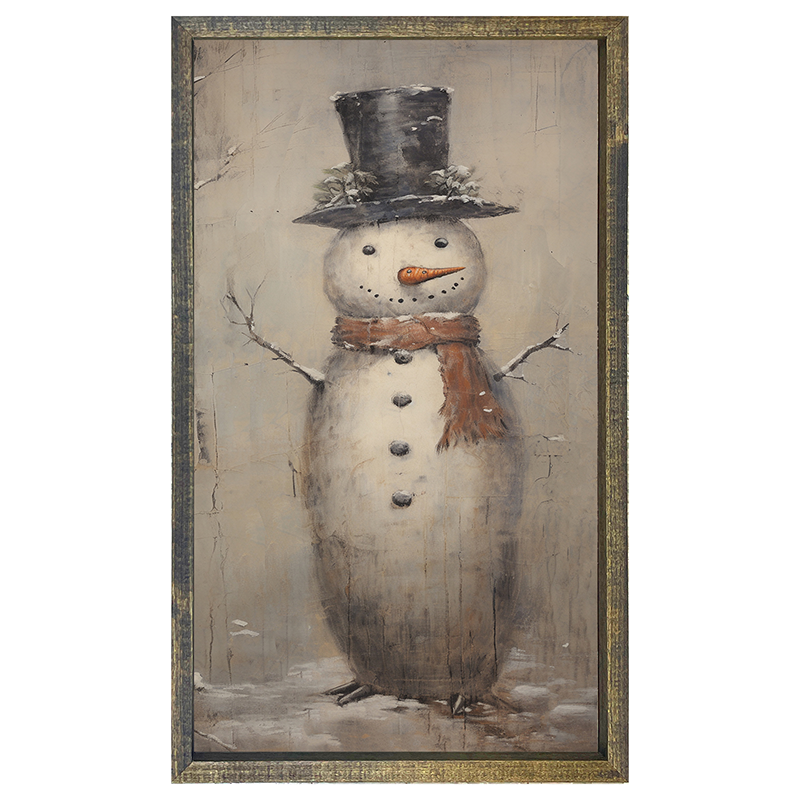 Vintage Smiling Snowman