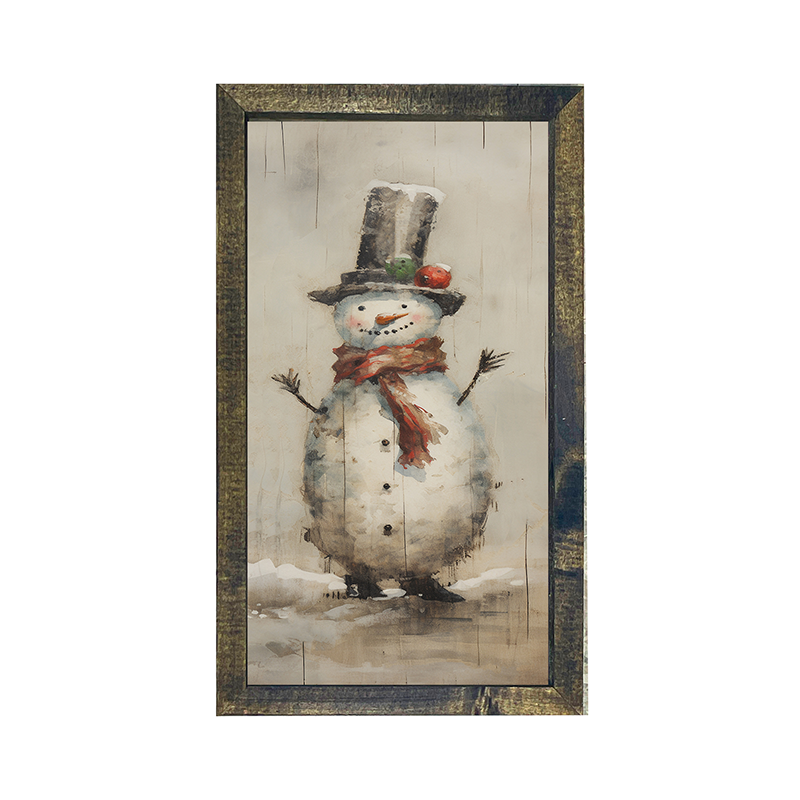 Snowman with red scarf