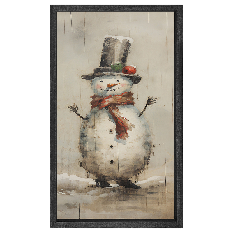 Snowman with red scarf