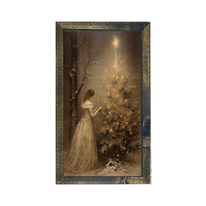 Victoria with Christmas Tree-Vertical Frame