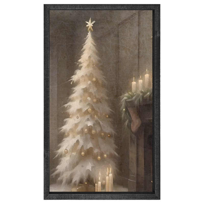 Gold and white Christmas tree-Vertical Frame