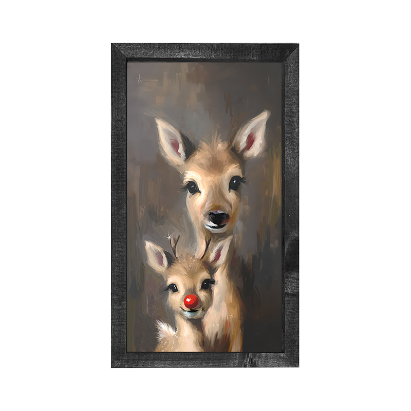 Rudolph and Mama - Vertical Frame