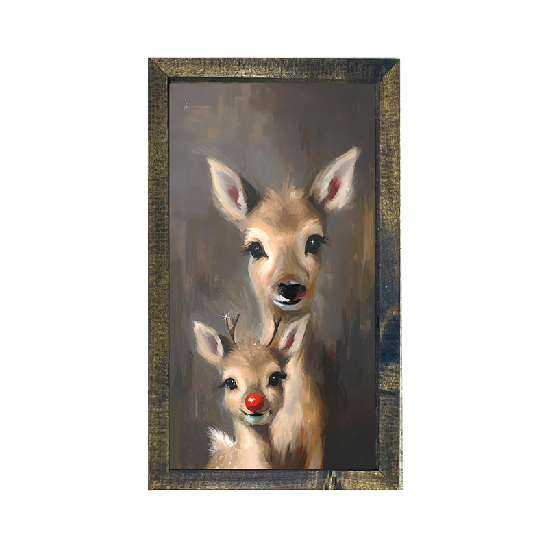 Rudolph and Mama - Vertical Frame