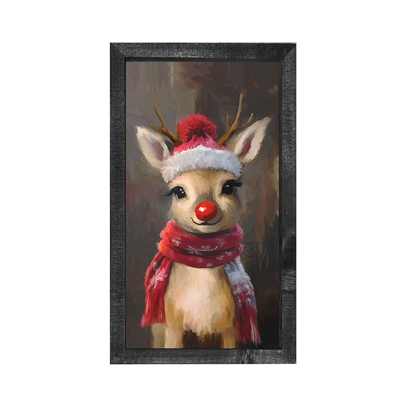 The red nosed reindeer in winter - Vertical Frame