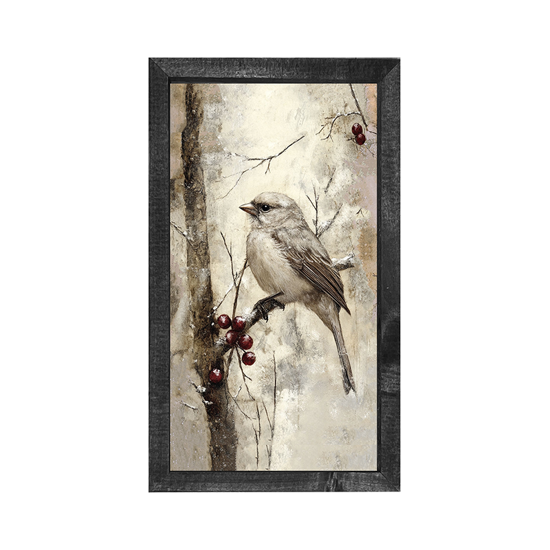Bird with Berries - Vertical Frame