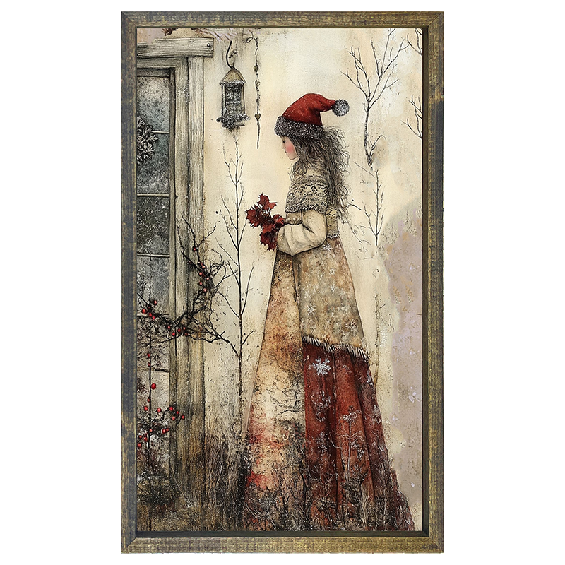 Wintertime Woman - Vertical Frame