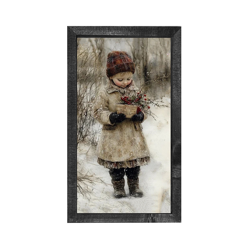 Girl with Red Berries - Vertical Frame