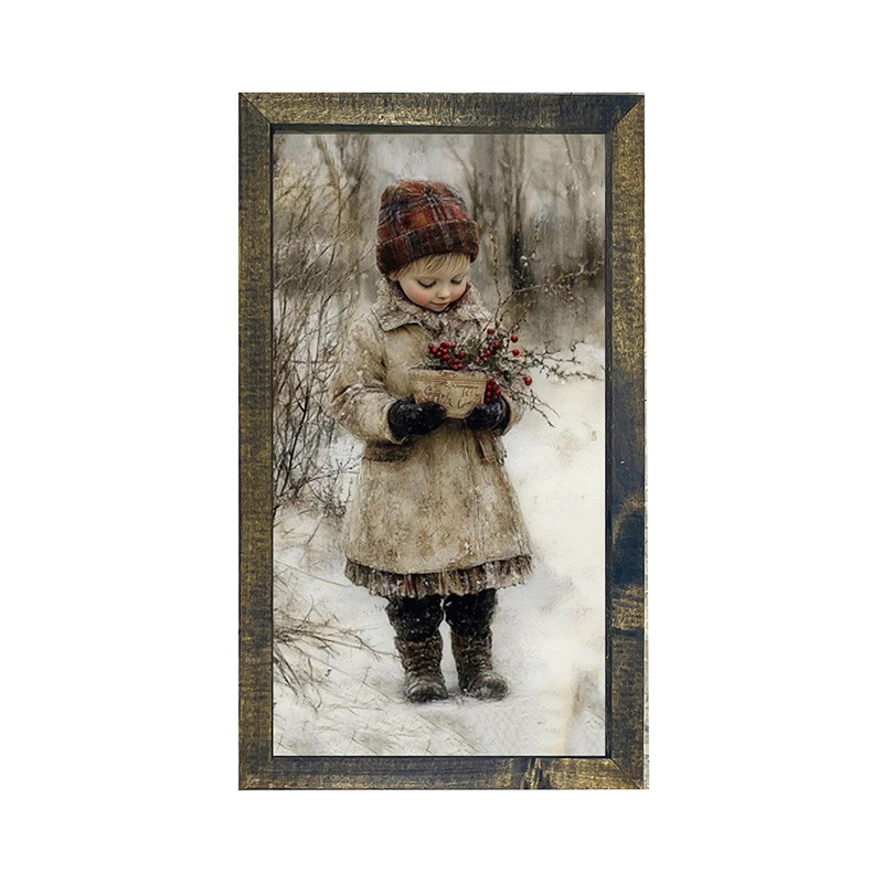 Girl with Red Berries - Vertical Frame