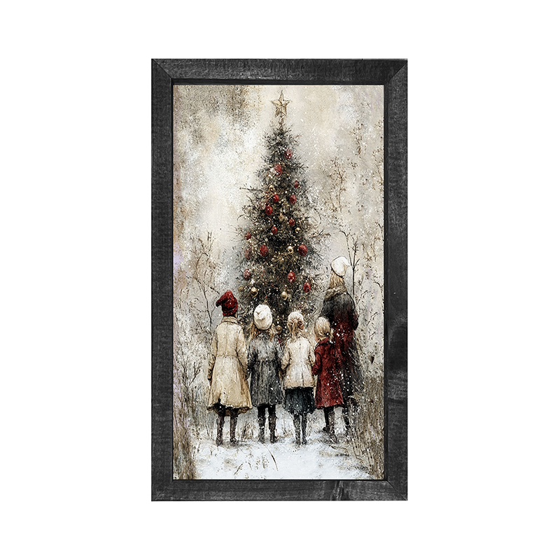 Children at Christmas Time - Vertical Frame