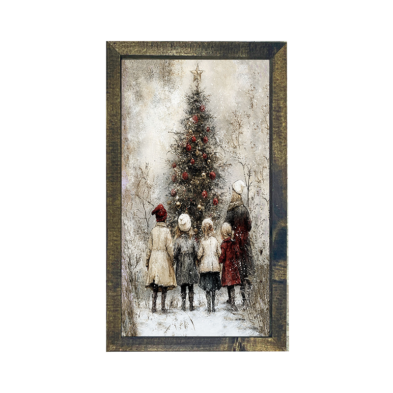 Children at Christmas Time - Vertical Frame