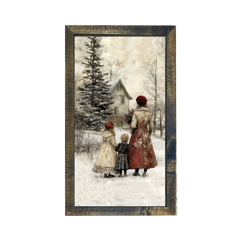 A Winter Visit - Vertical Frame