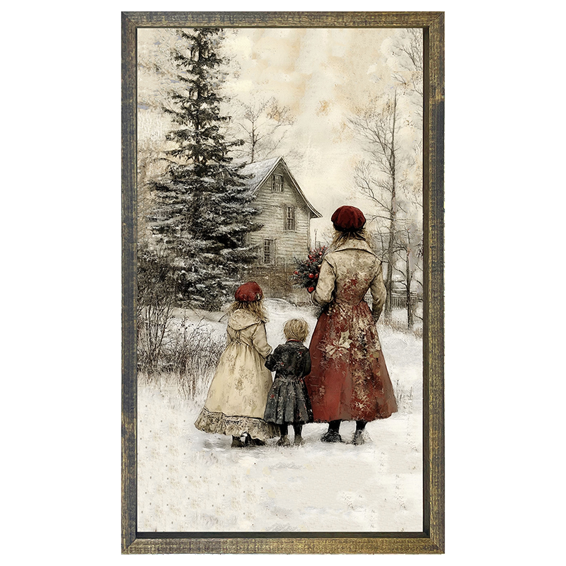 A Winter Visit - Vertical Frame