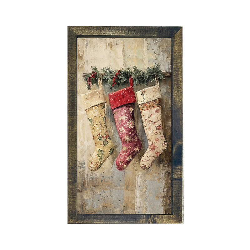 Floral Stockings - Vertical Frame