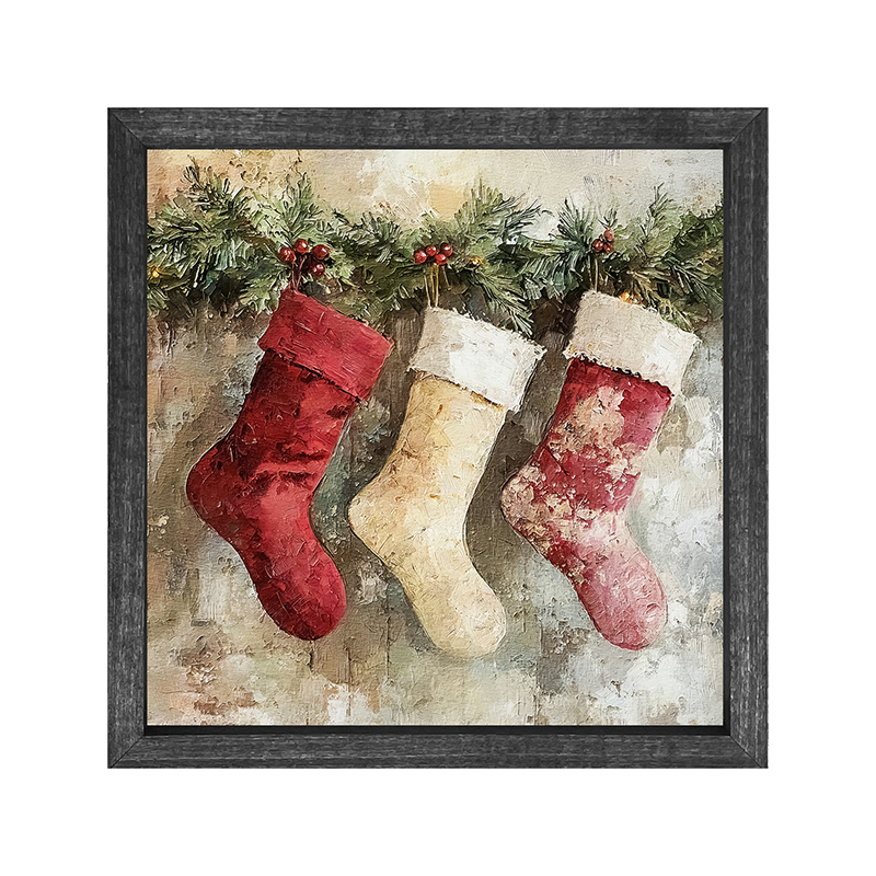 Rustic Red and White Stockings