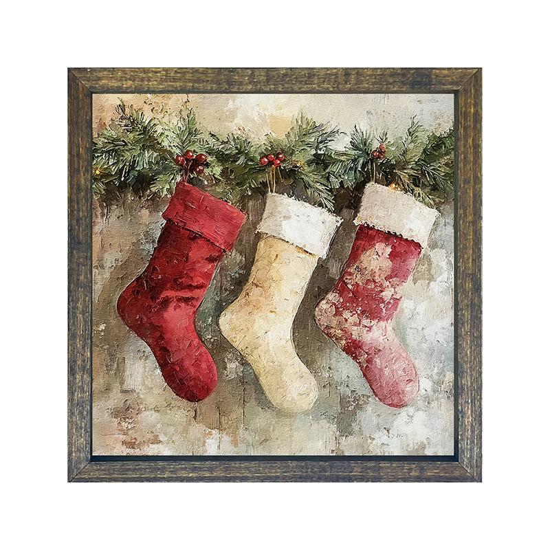 Rustic Red and White Stockings