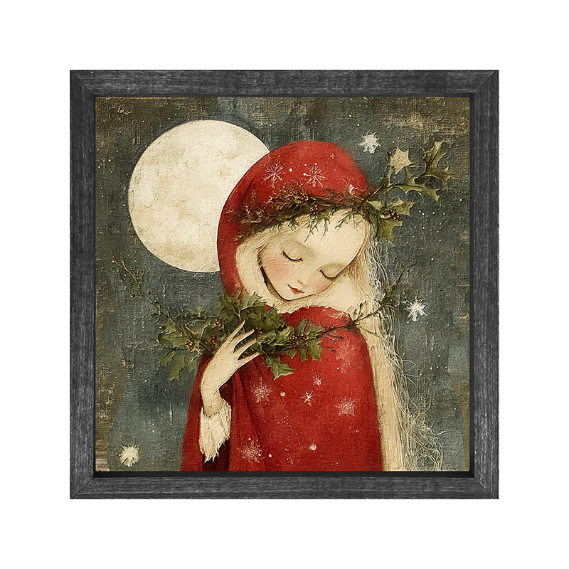 Christmas Girl with Pine