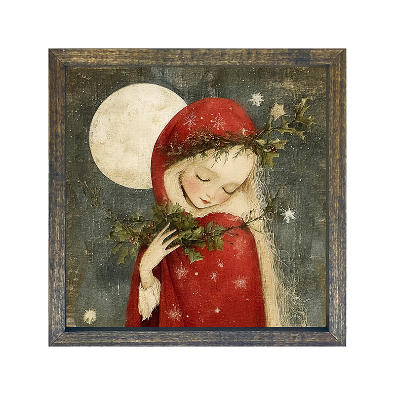 Christmas Girl with Pine