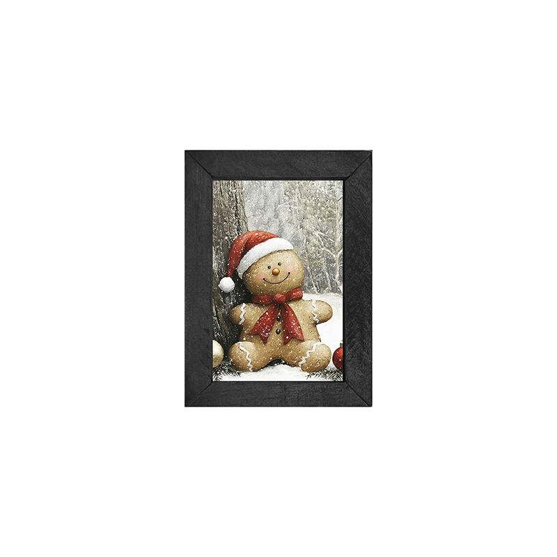 Snowy Gingerbread Man - Vertical Frame