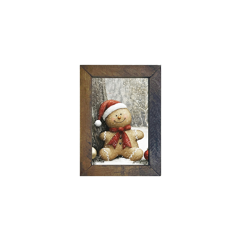 Snowy Gingerbread Man - Vertical Frame