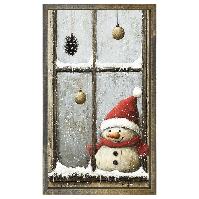 Snowman with Ornaments - Vertical Frame