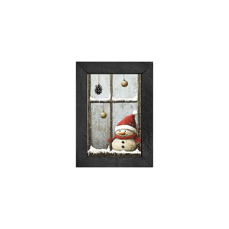 Snowman with Ornaments - Vertical Frame