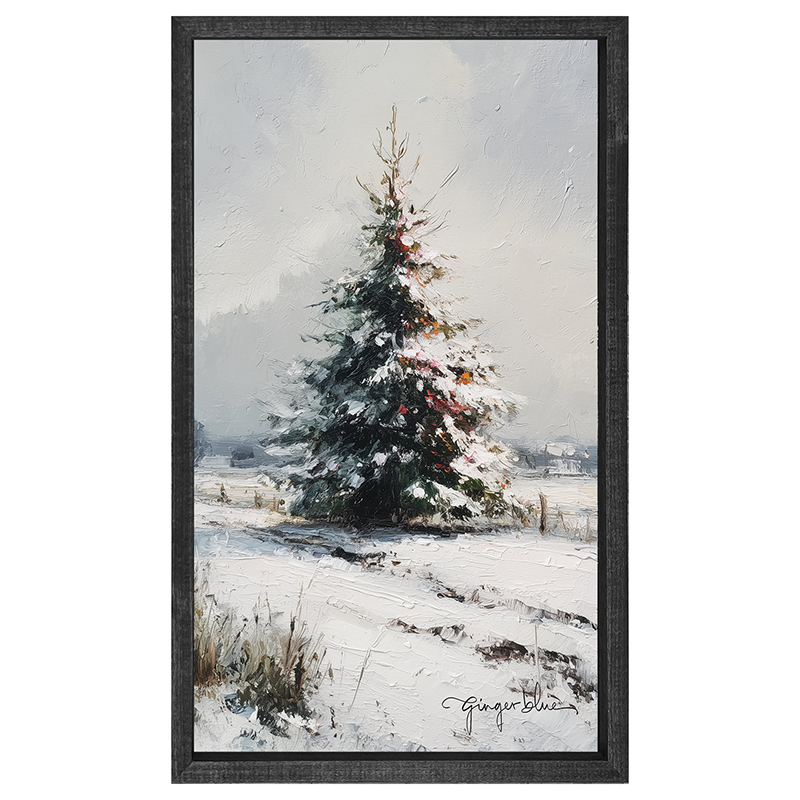 Christmas Tree near Fence - Vertical Frame