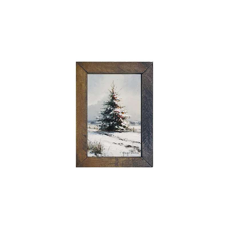 Christmas Tree near Fence - Vertical Frame