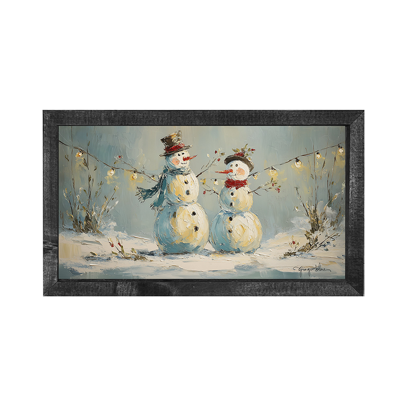 Snowman Couple - Horizontal Frame