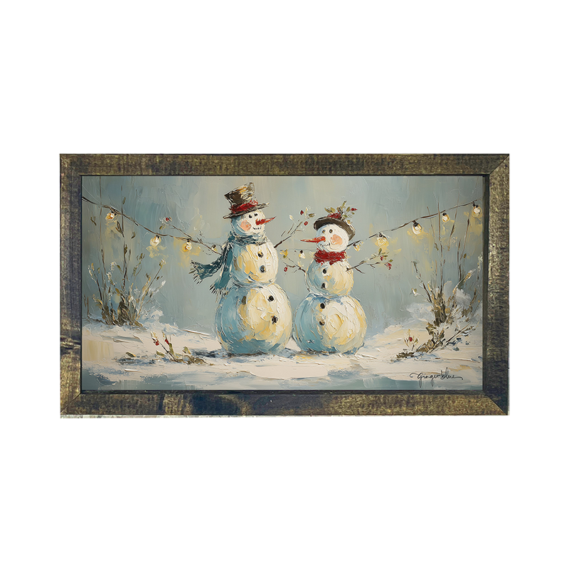 Snowman Couple - Horizontal Frame