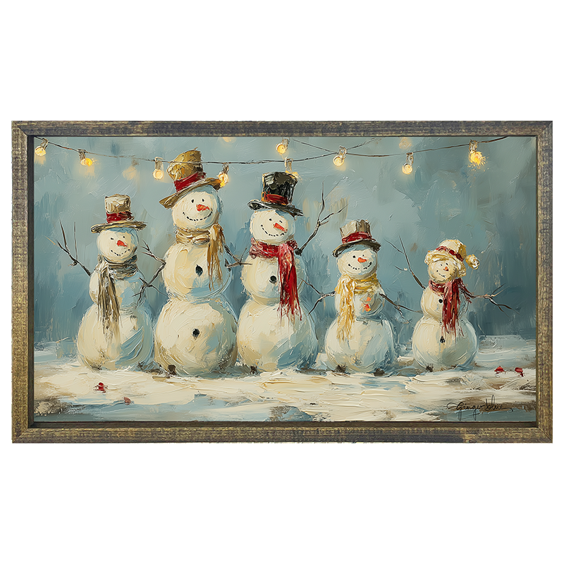Five Snowmen - Horizontal Frame