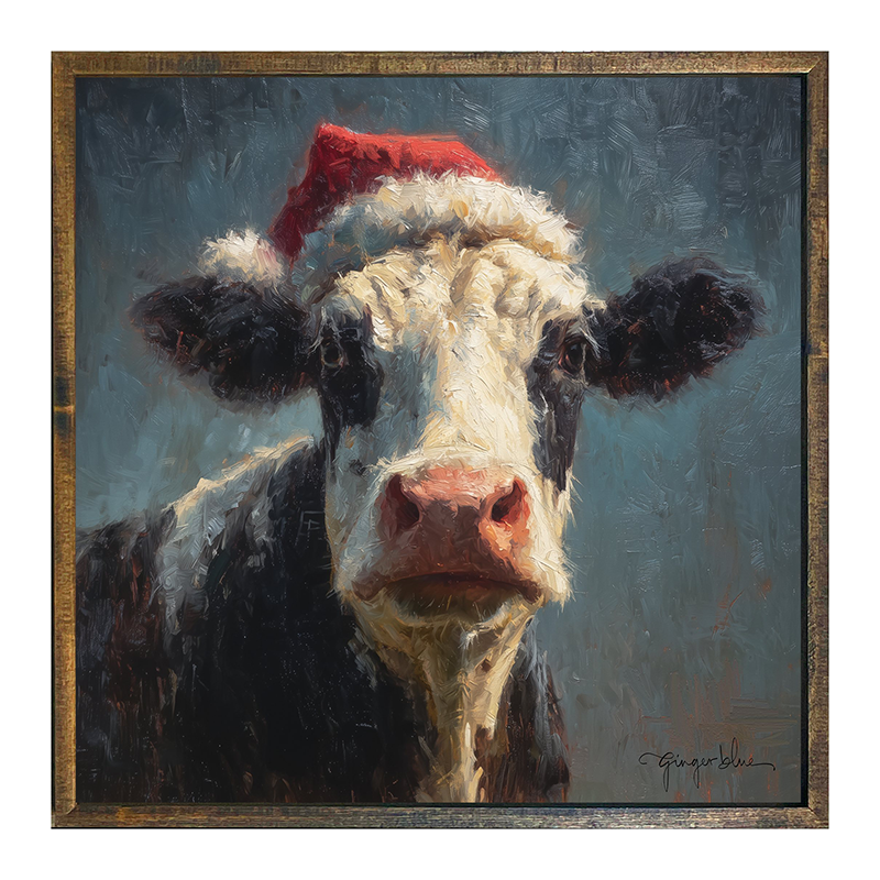 Santa Hat Cow