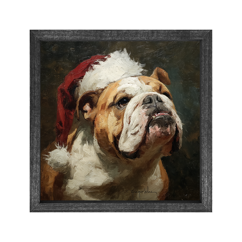 Santa Hat Bulldog